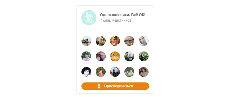 Вид виджета "Мы в Одноклассниках"