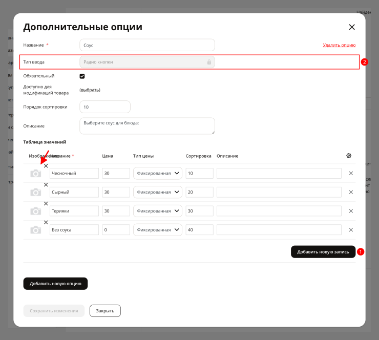Описание и дополнительные опции товаров - 6620