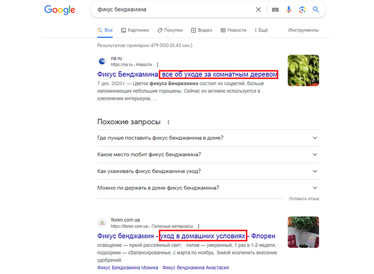 Google стремится понять поисковой интент и предоставить наиболее релевантные результаты