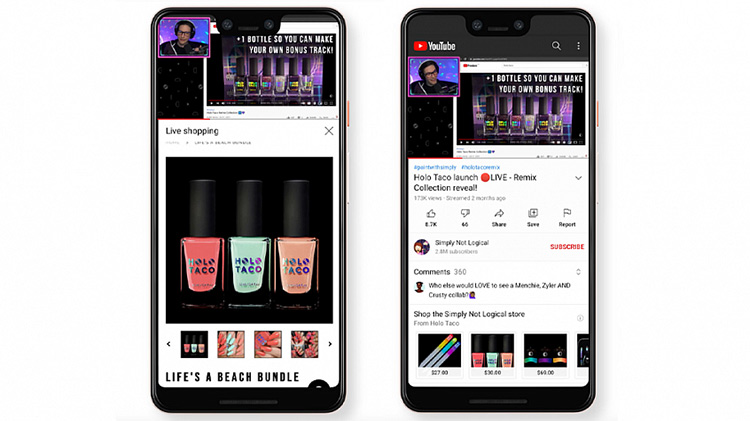 Как будет выглядеть витрина с товарами на YouTube
